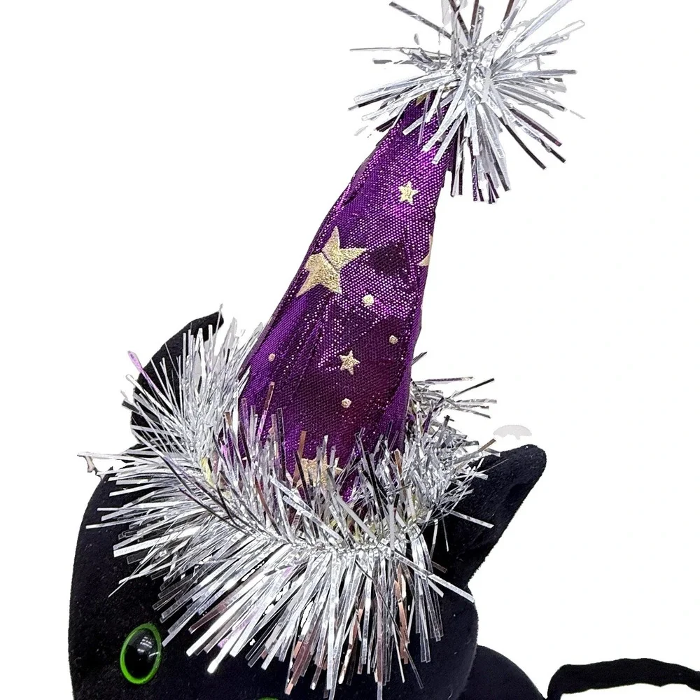 Halloween Black Cat Witch Decor 15in Whimsical Spooky Figurine Witchcore